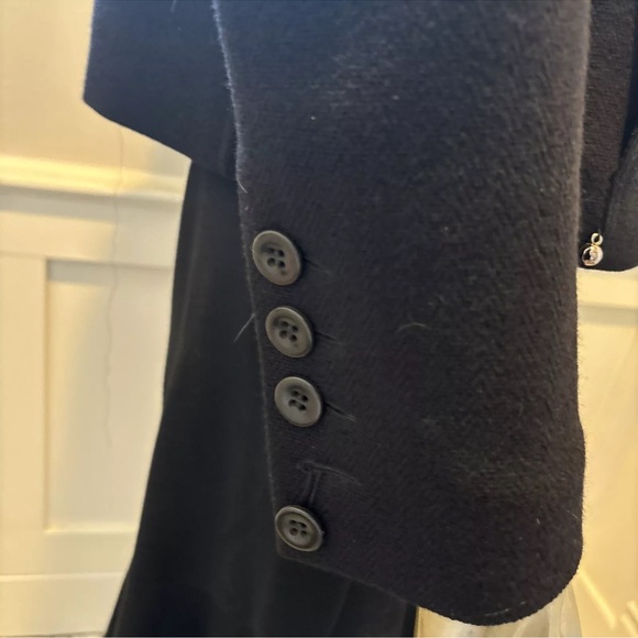 SONIA RYKIEL BLACK DOUBLE BREASTED VIEGIN WOOL CAPTAINS BLAZER JACKET 42/12 - Picture 9 of 11